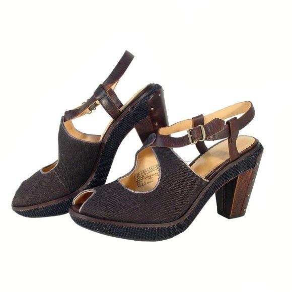 TIMBERLAND BOOT CO. Marge Peep Toe Heeled Platform Sandals EU 41.5/ US 10 - Picture 4 of 9